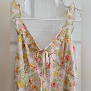Simple Retro LG NWT Pastel Floral Baby Doll Dress Classic